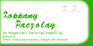 koppany paczolay business card